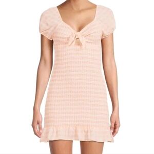 Madden NYC • Peach Gingham Dress
